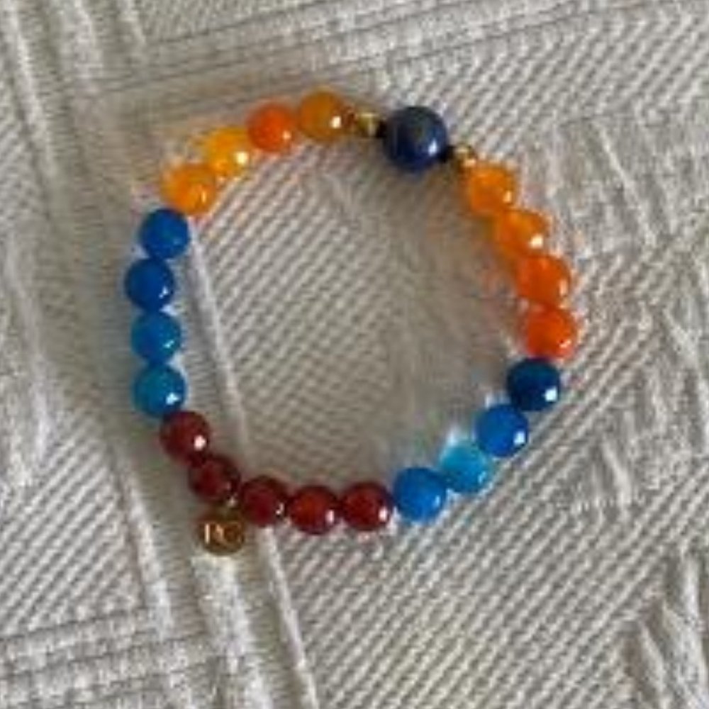 Rustic Cuff Multi-Color Beaded Bracelet